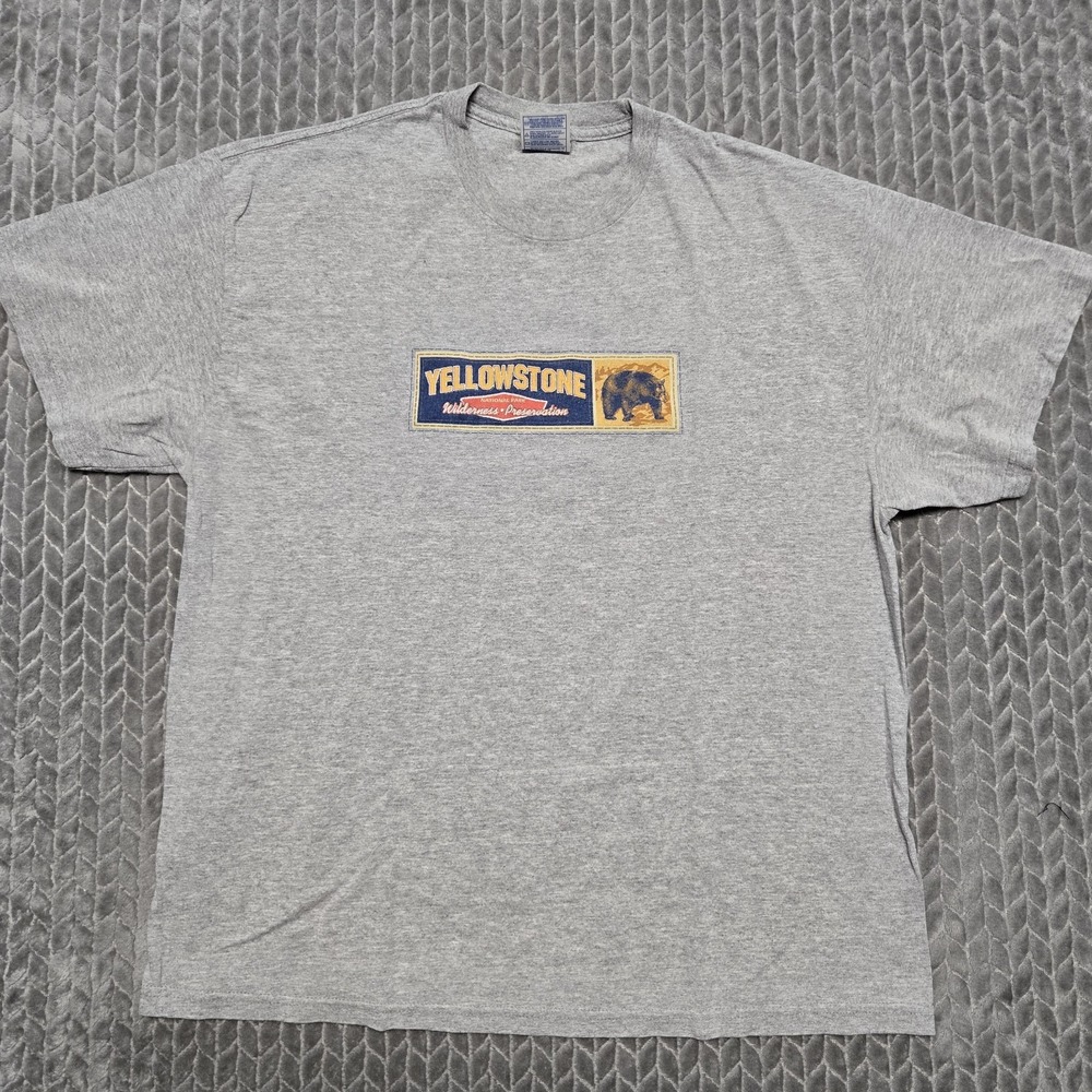 Vintage Tennessee River Yellowstone National Park T Shirt Gray Mens XL
